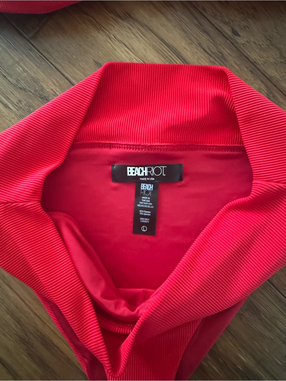 Beach Riot Red Ribbed High-Waist Bikini Set - Picture 3 of 6